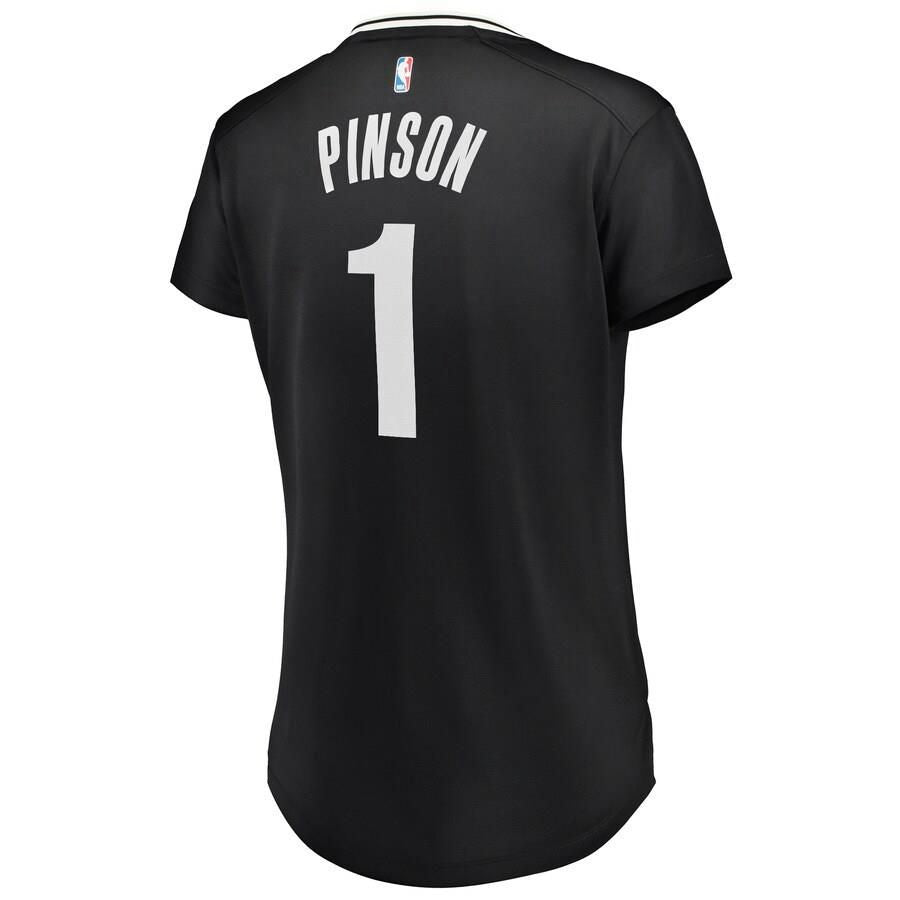 Brooklyn Nets Theo Pinson Fanatics Branded Fast Break Player Icon Jersey Womens - Black | Ireland D5937C2