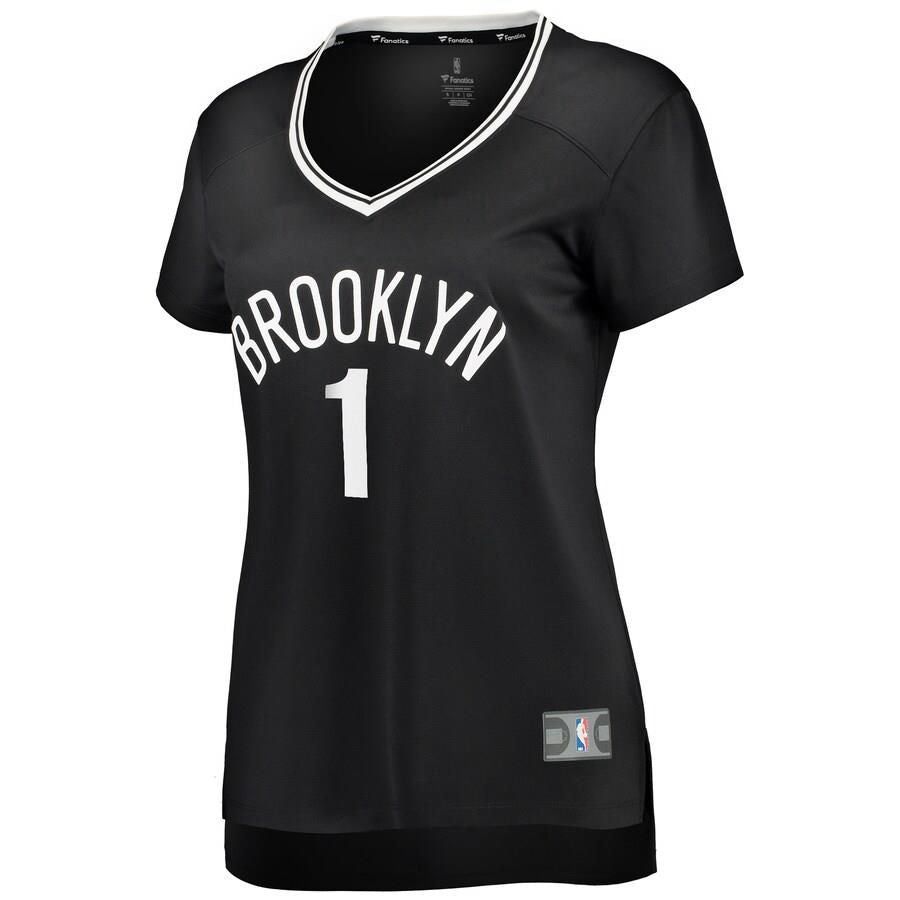 Brooklyn Nets Theo Pinson Fanatics Branded Fast Break Player Icon Jersey Womens - Black | Ireland D5937C2